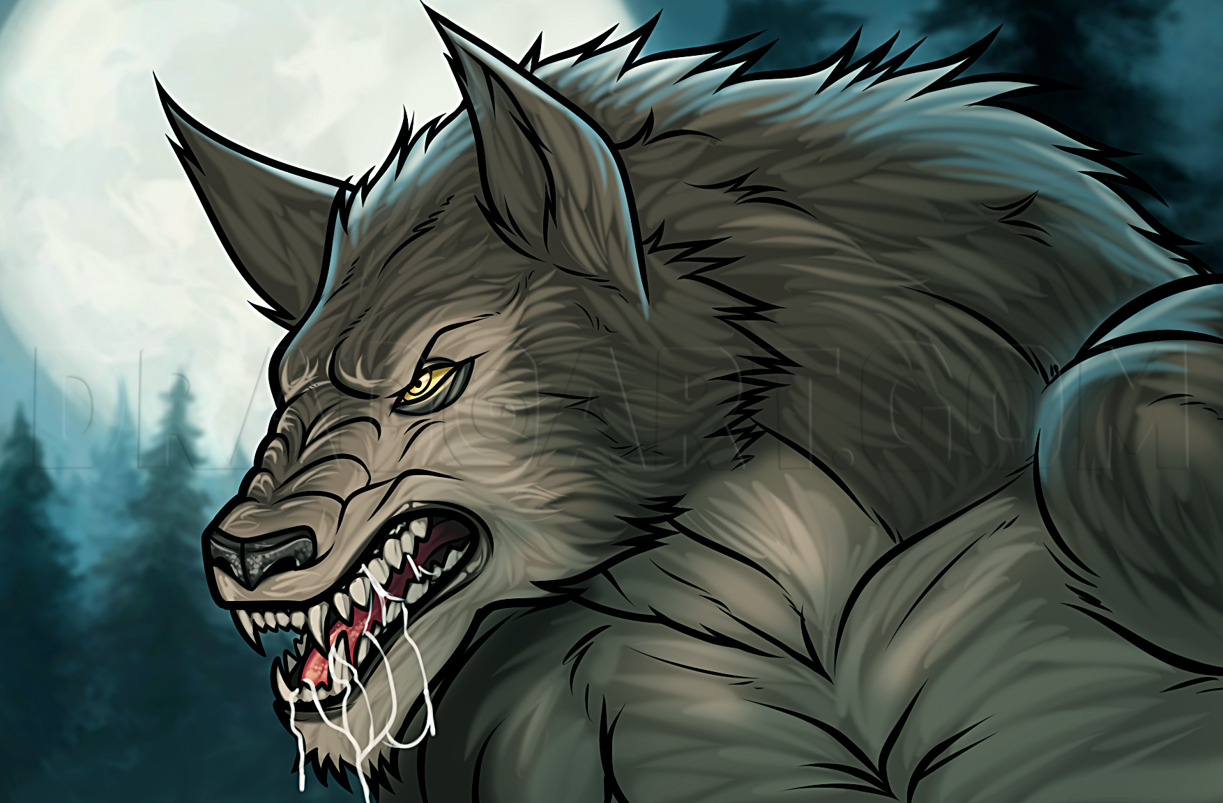 scary werewolf drawings