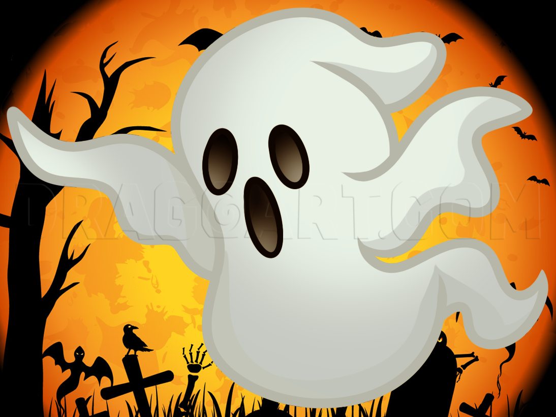 How To Draw A Ghost Easy Halloween Drawings Ghost Drawing Halloween ...