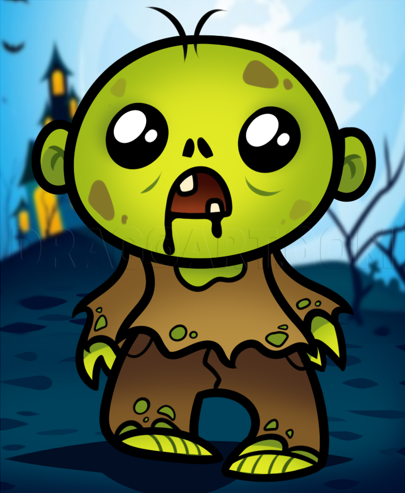 How To Draw A Cute Zombie Step By Step Drawing Guide By Dawn DragoArt