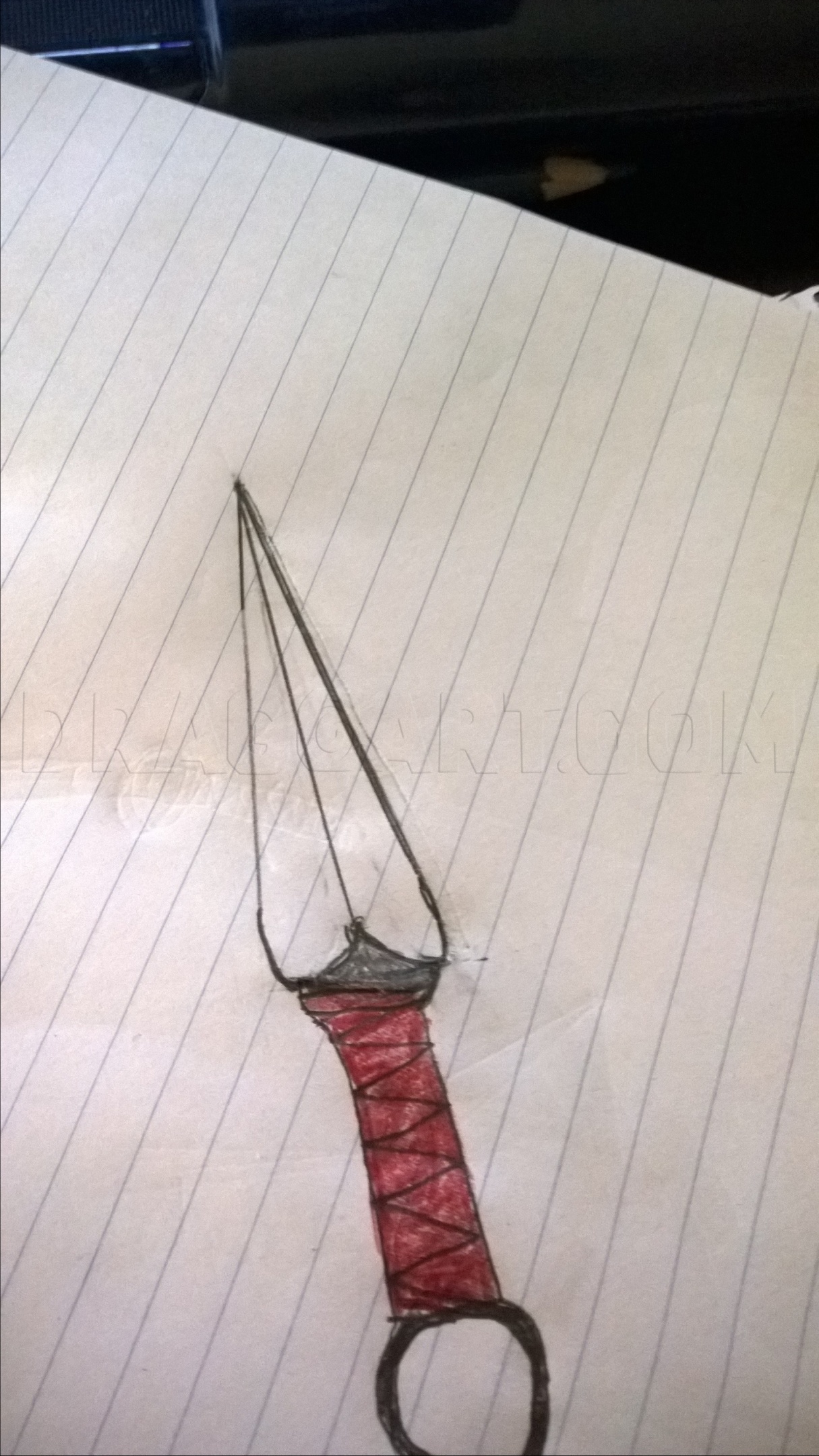 How to draw a Kunai Throwing Knife EASY