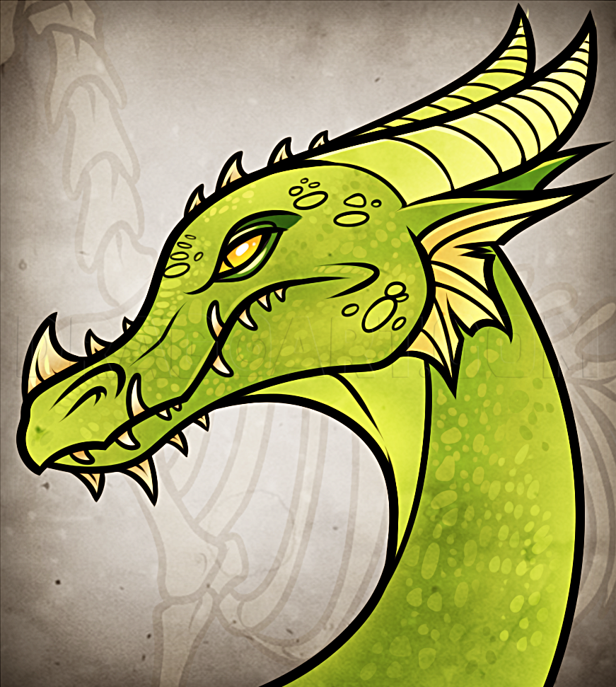 How To Draw  A Green Dragon  by Dawn dragoart com