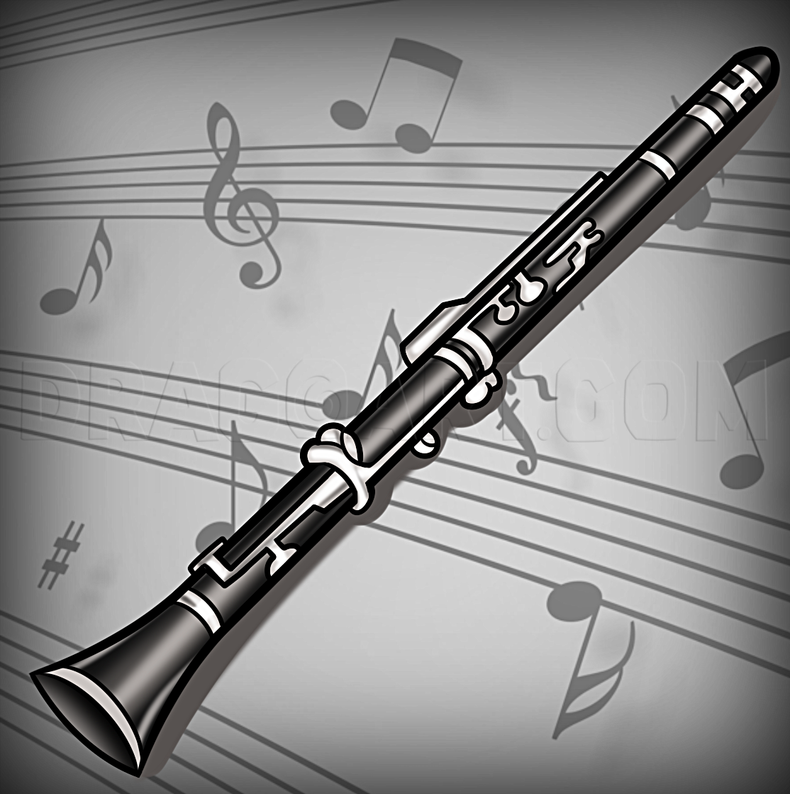 How To Draw A Clarinet, Step by Step, Drawing Guide, by Dawn - DragoArt