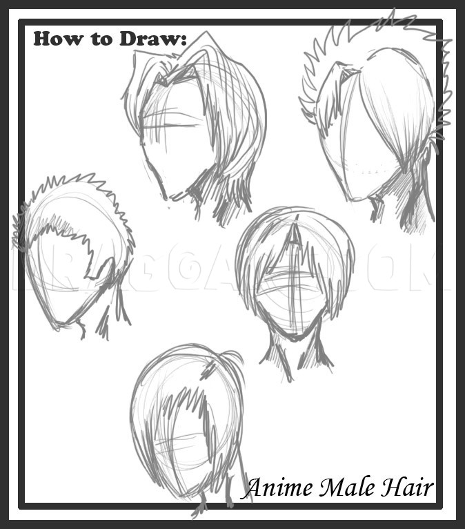 Anime Hairstyle Drawing How to Draw Manga, curly, black Hair, hand png |  PNGEgg