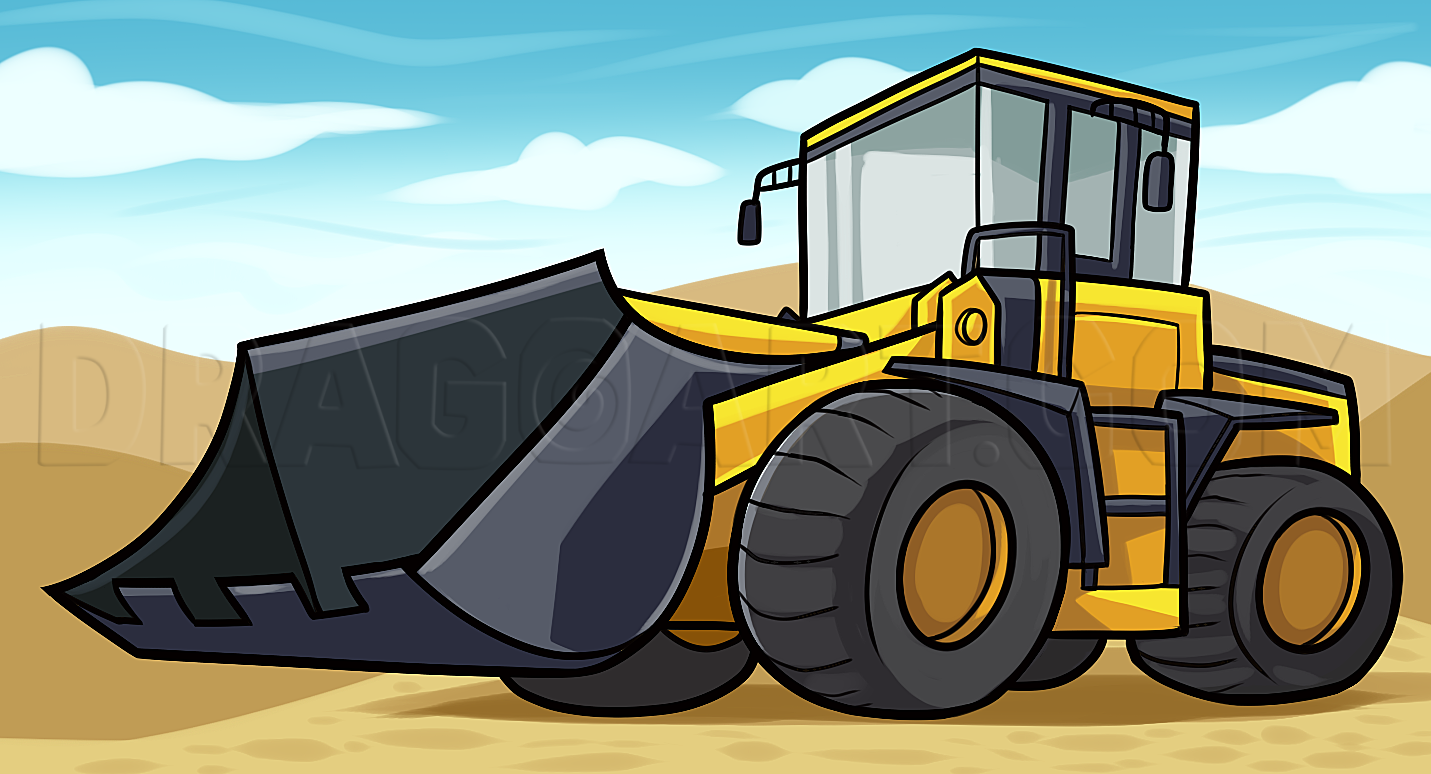 How To Draw A Bulldozer, Step by Step, Drawing Guide, by Dawn