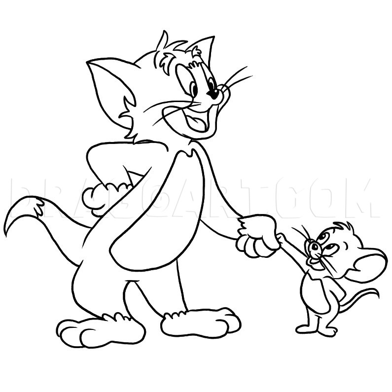 How To Draw Tom And Jerry Step By Step Drawing Guide By Dawn Dragoart Com