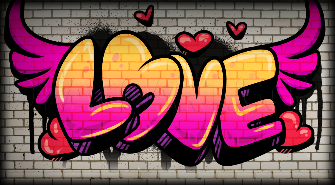 how to draw graffiti love