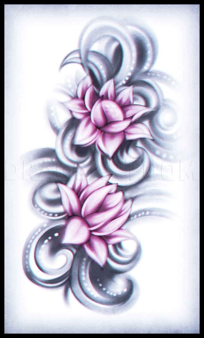 simple lotus flower sketch