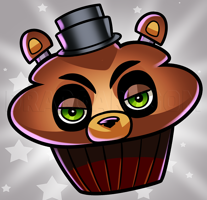 How To Draw Cupcake Freddy, Step by Step, Drawing Guide, by Dawn