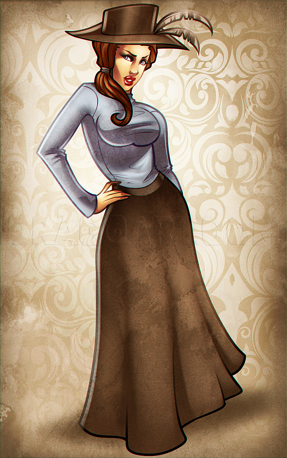 drawing of a lady full body