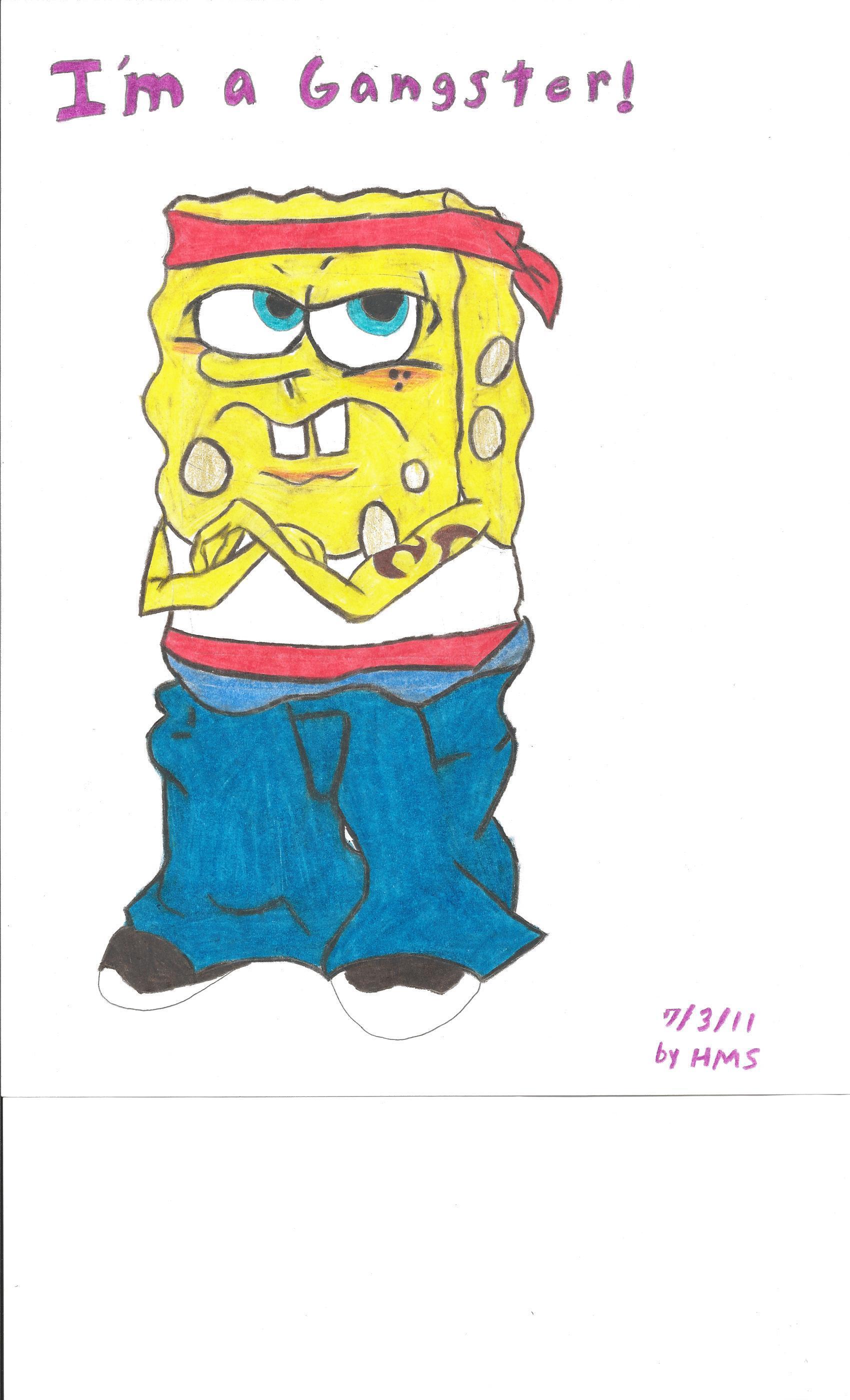 Gangster Spongebob Drawing By Imyournightmarea7x Dragoart Com