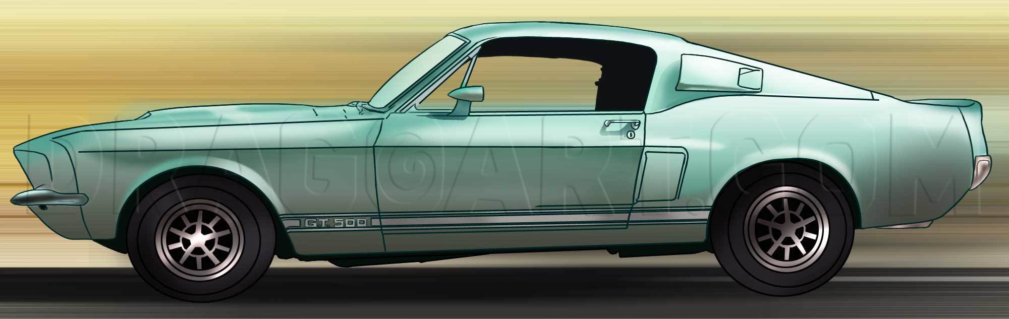 cars drawings mustang