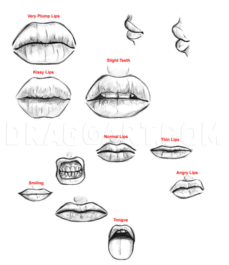 how to draw smiling lips step by step