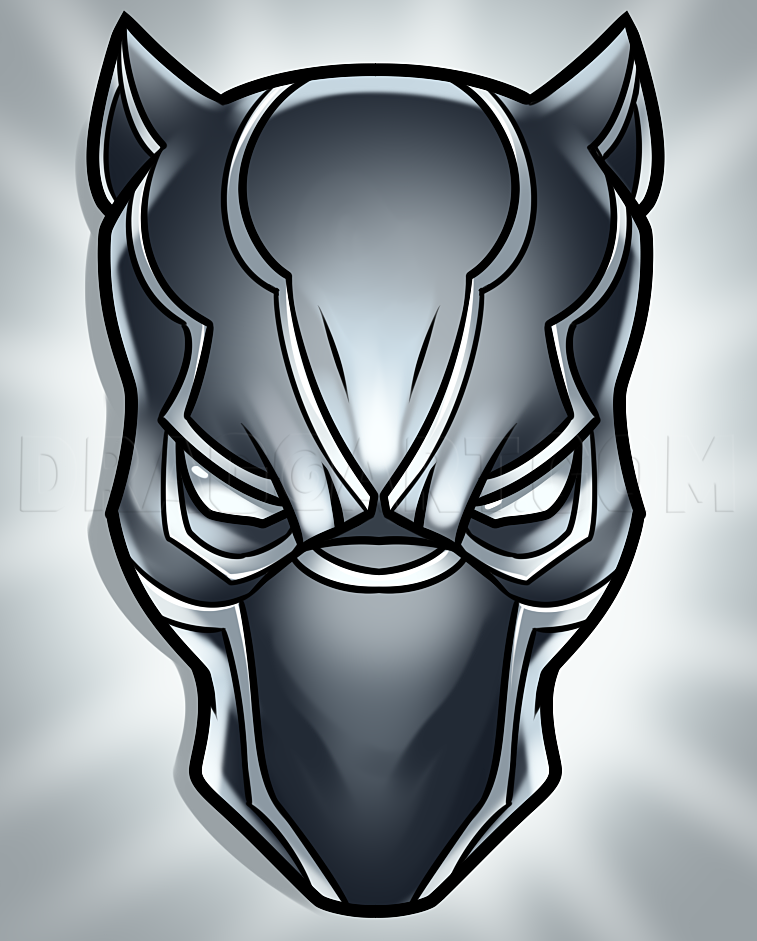 simple black panther drawing