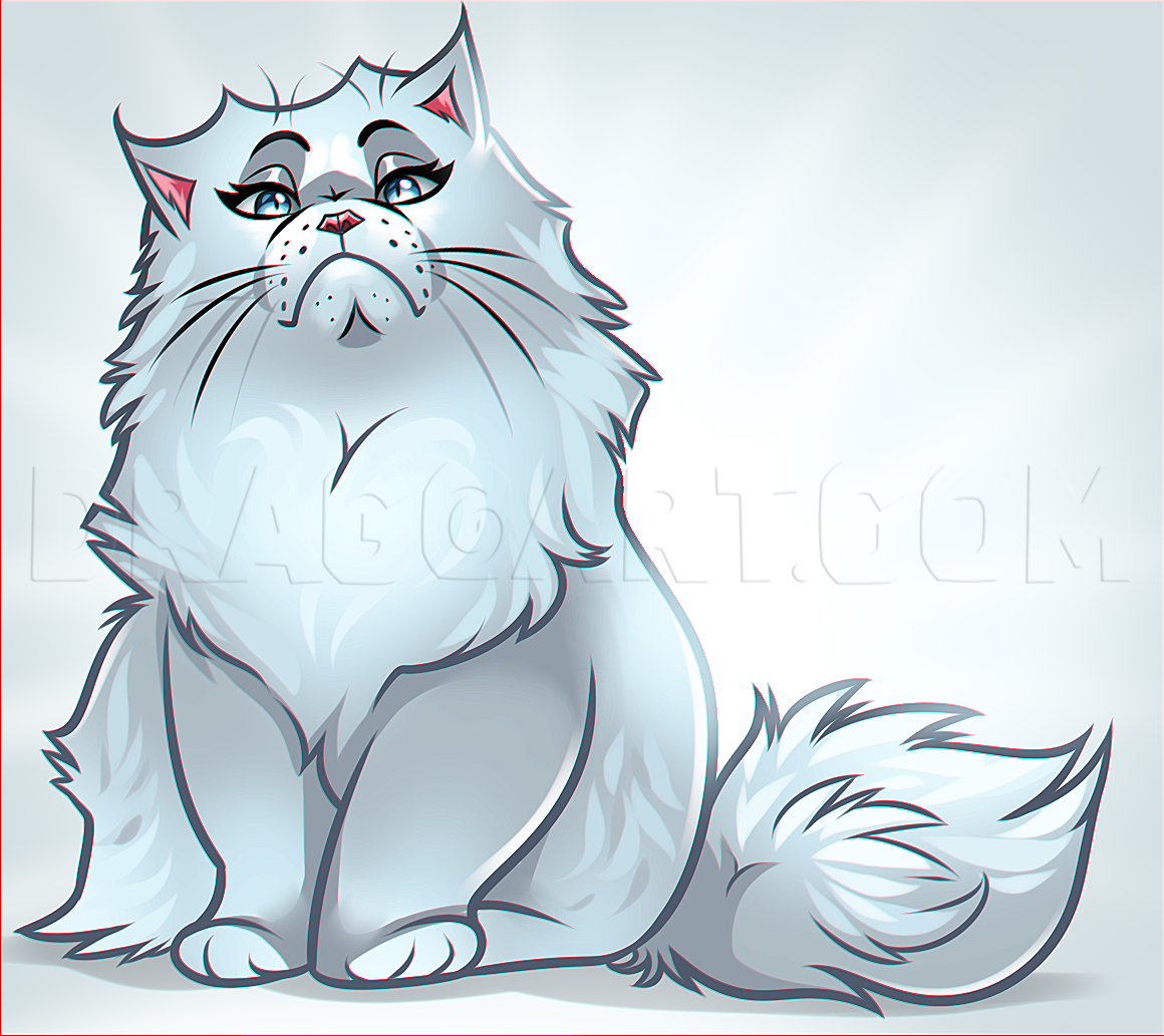 Fluffy Cat Drawing