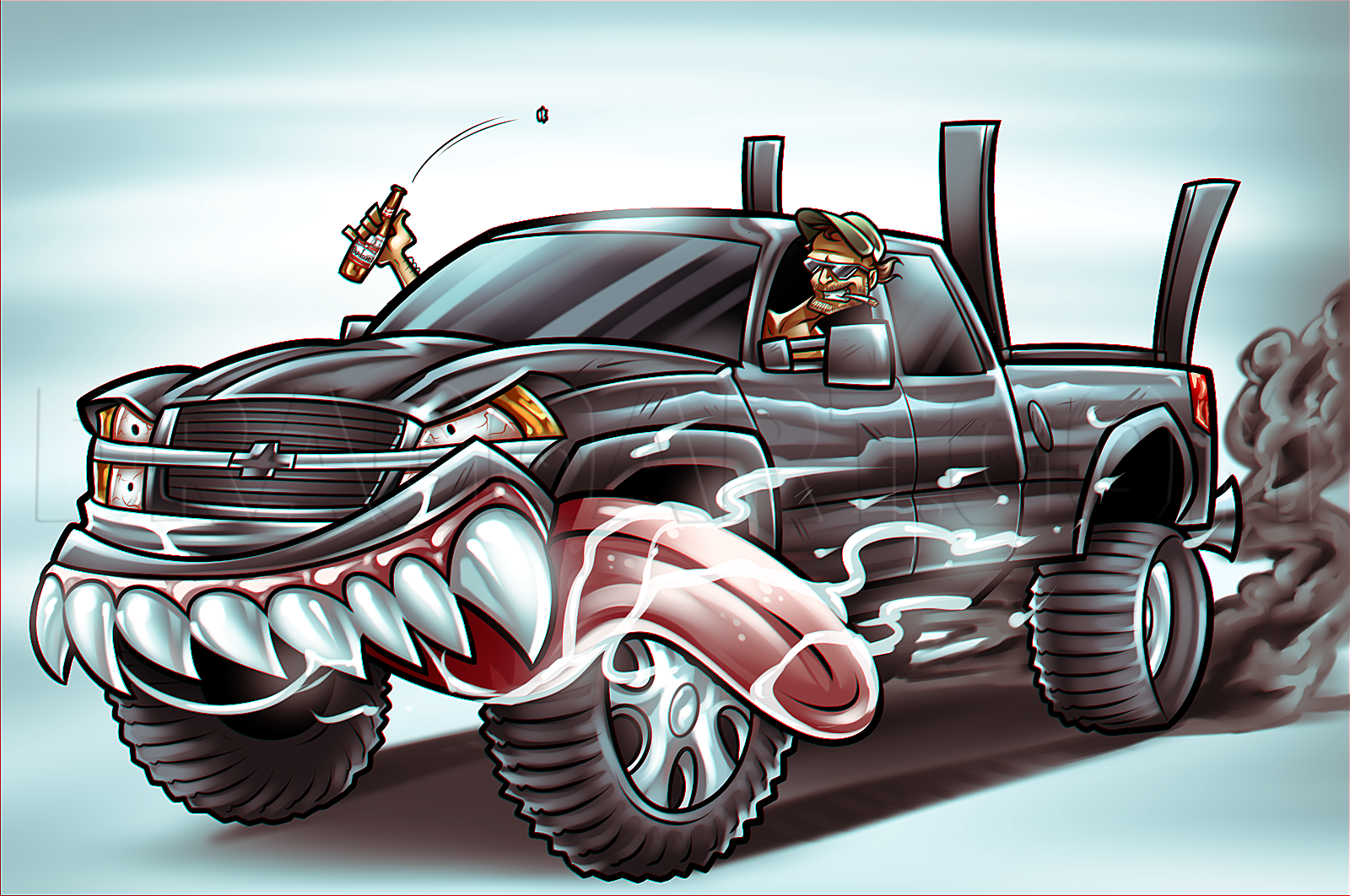 how to draw a chevy silverado