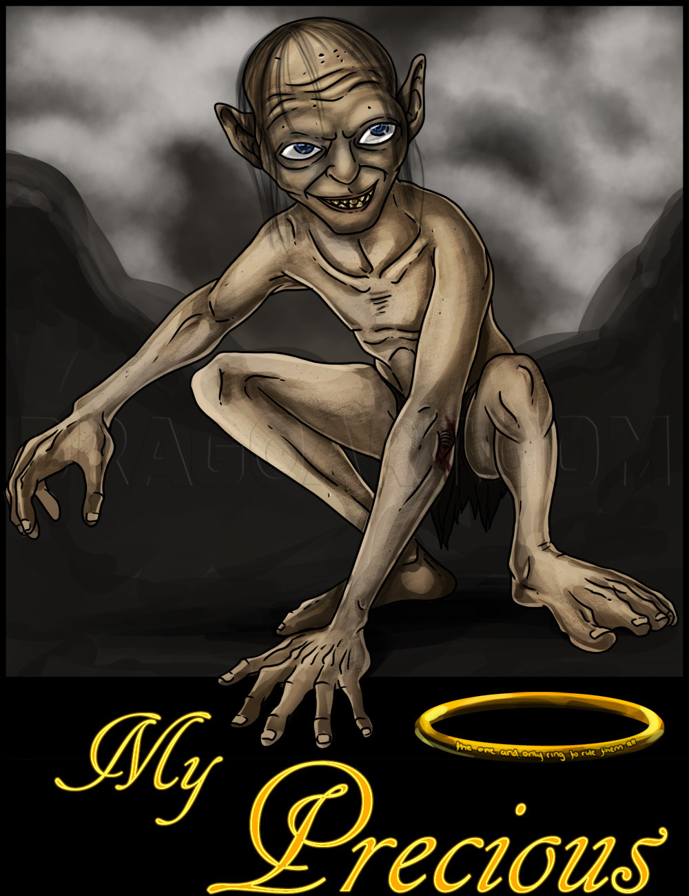 This drawing i made of gollum : r/lotr