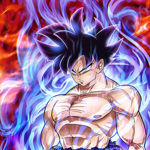 full body of goku turning into a super saiyan, photo