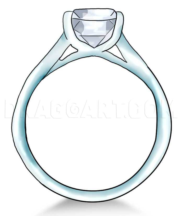 how to draw a diamond ring