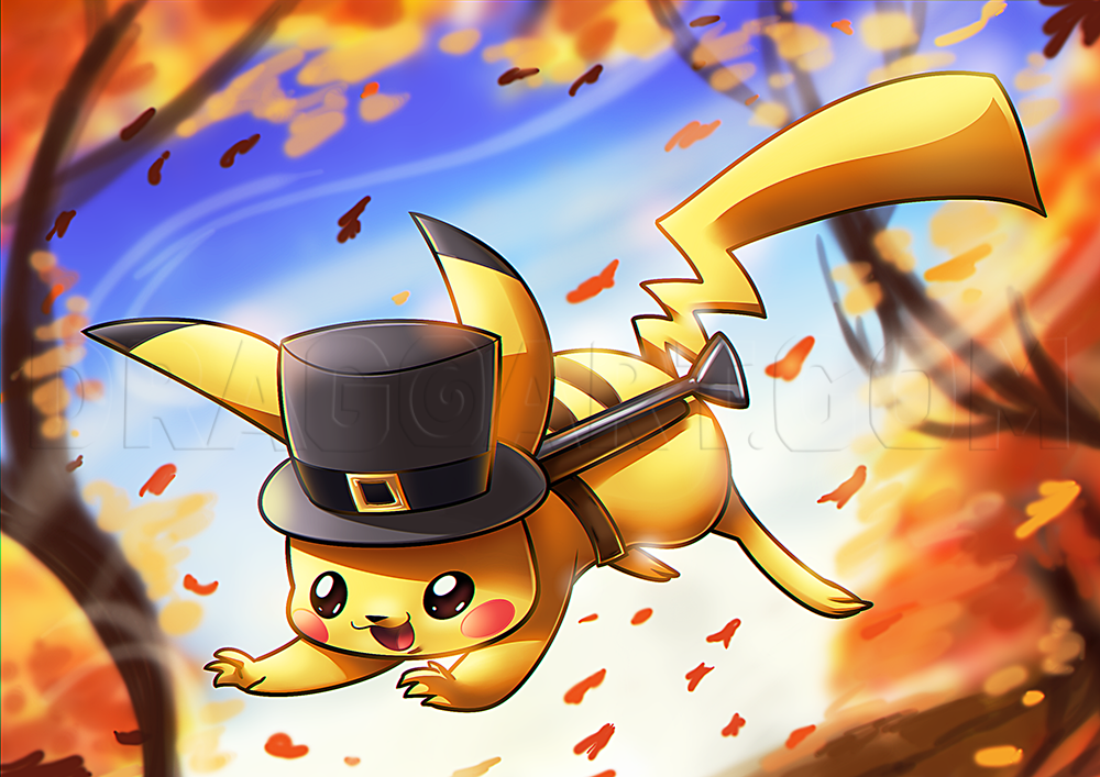 Pilgrim Pikachu, How to Draw