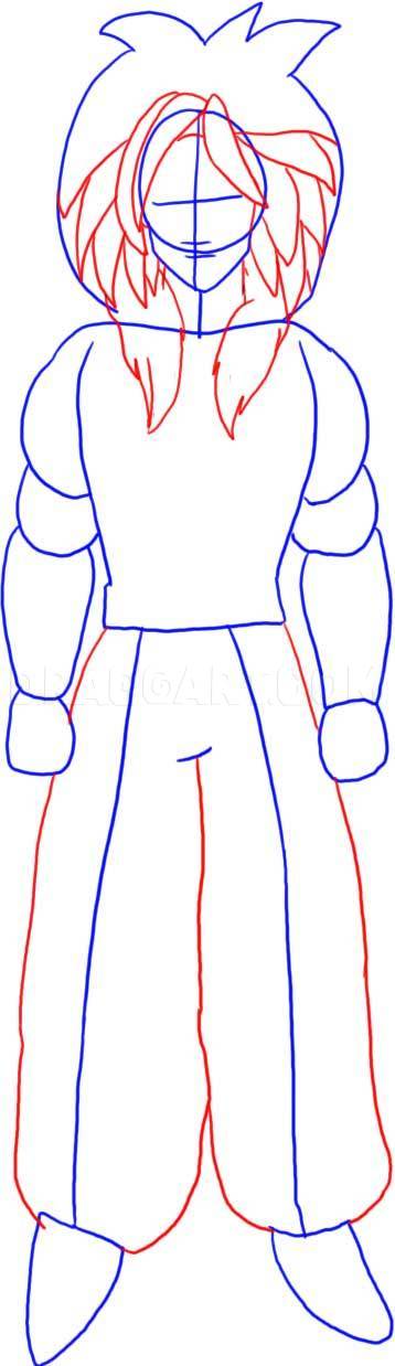 How To Draw Gogeta Super Saiyan 4, Step by Step, Drawing Guide, by