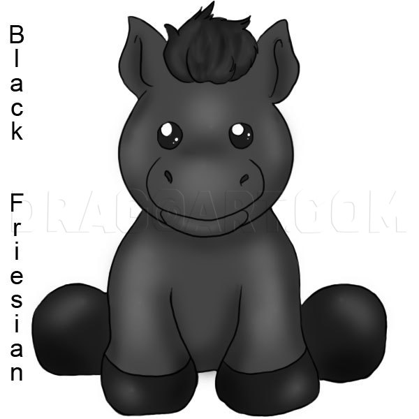 How To Draw A Black Fresian Pony