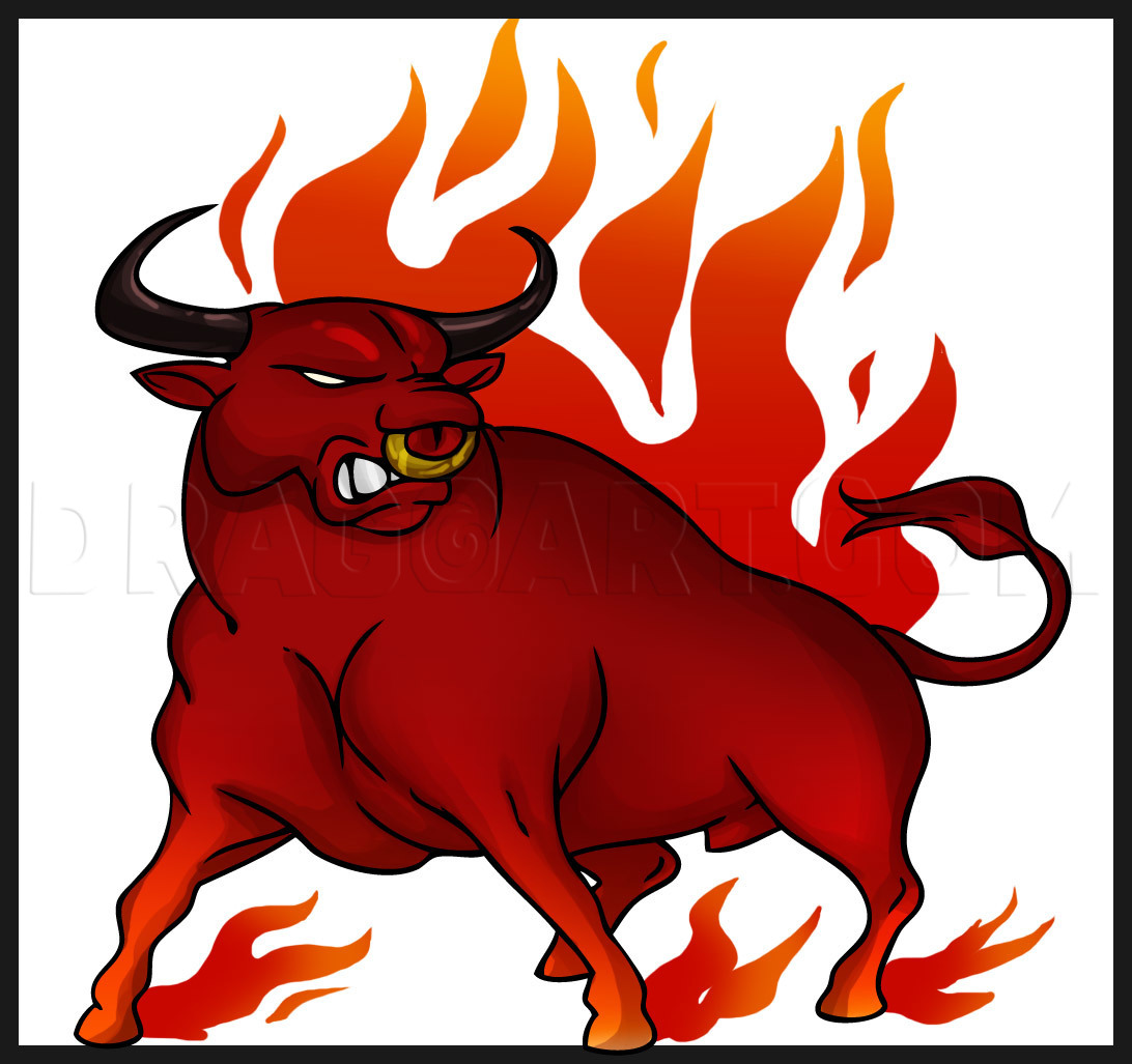 bull drawing images