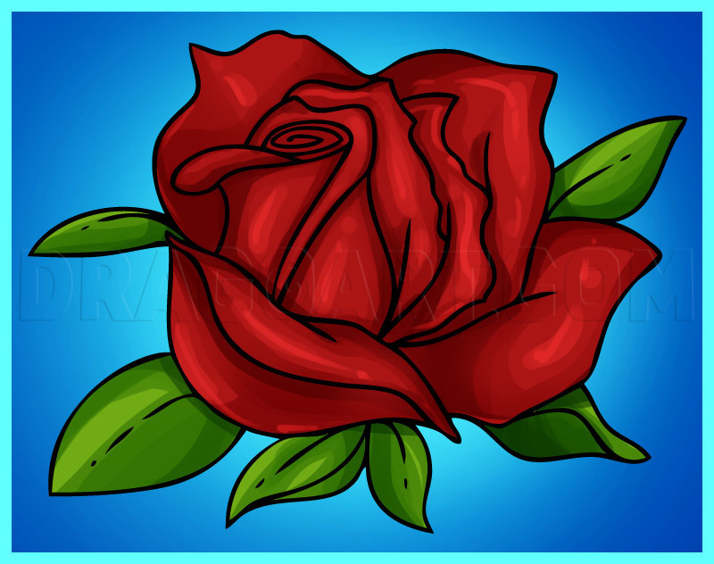 How To Draw A Cartoon Rose Step By Step Drawing Guide By Dawn Dragoart Com