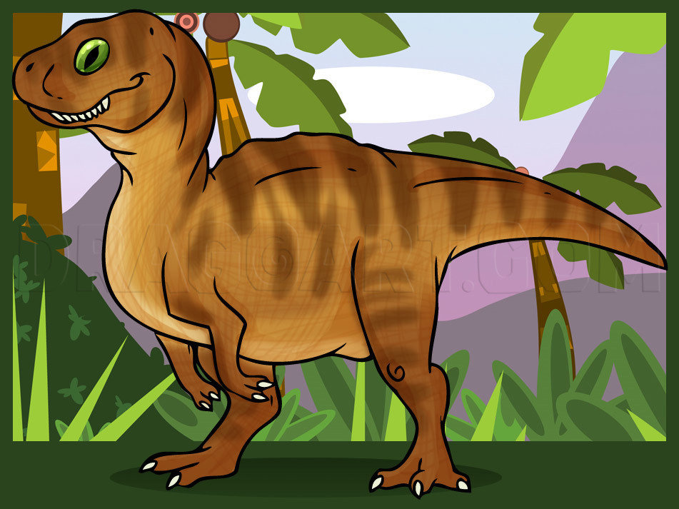 cartoon t rex drawing