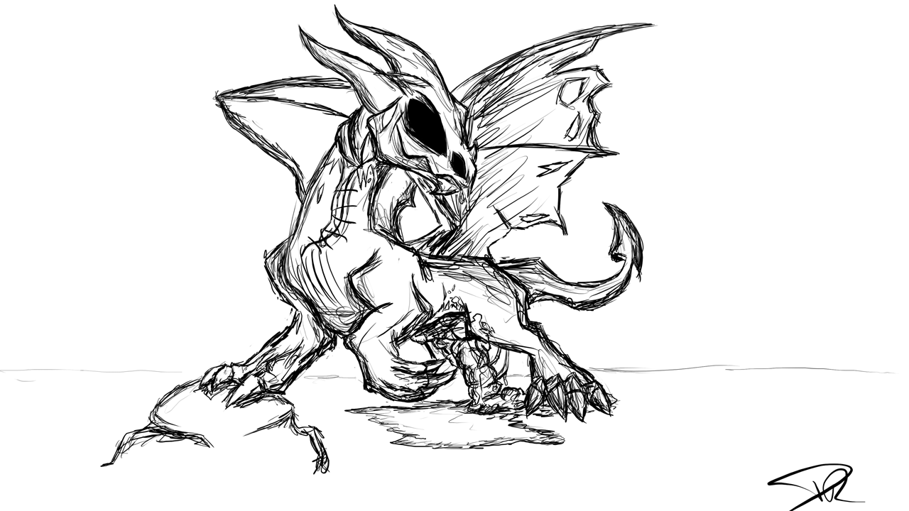 Zombie Dragon Drawing by DragoDino | dragoart.com