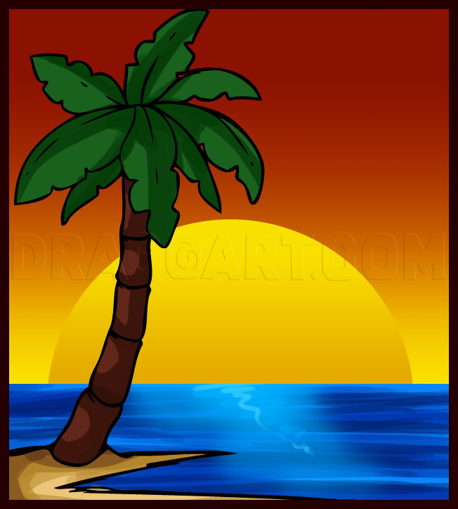 palm tree drawing for kids