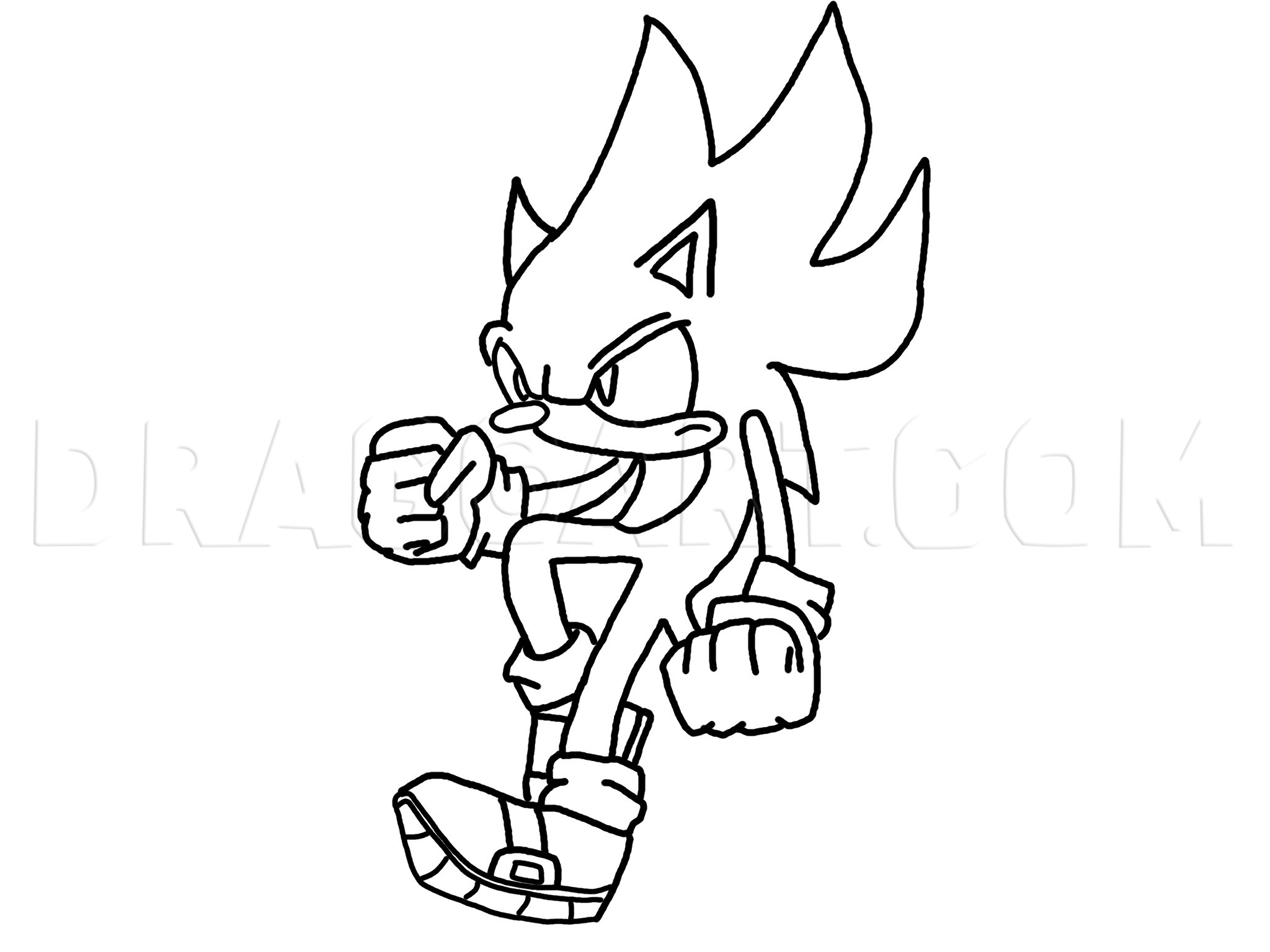 How to Draw Super Sonic - Really Easy Drawing Tutorial