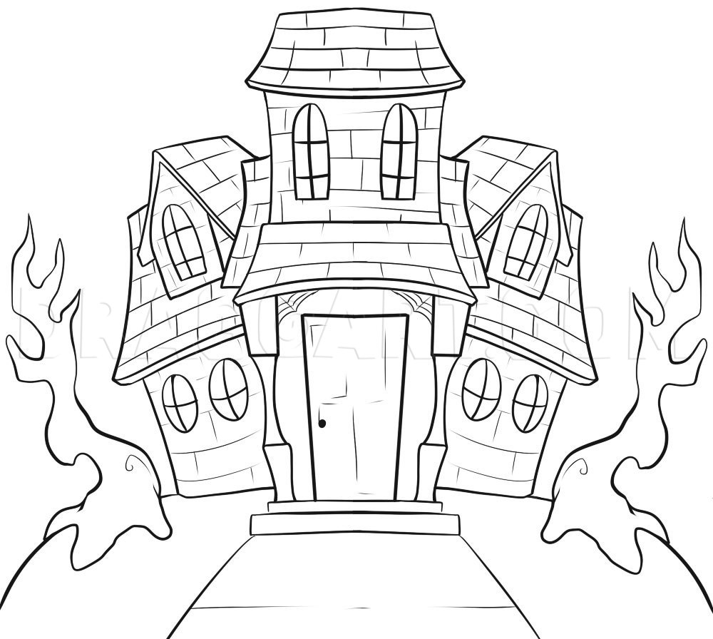 Em geral 94+ Imagen how to draw a haunted house Lleno