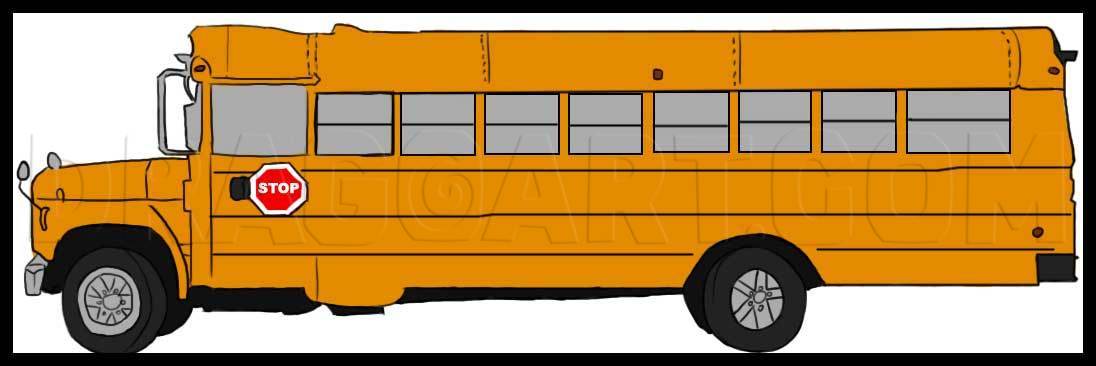 School Bus Line Art