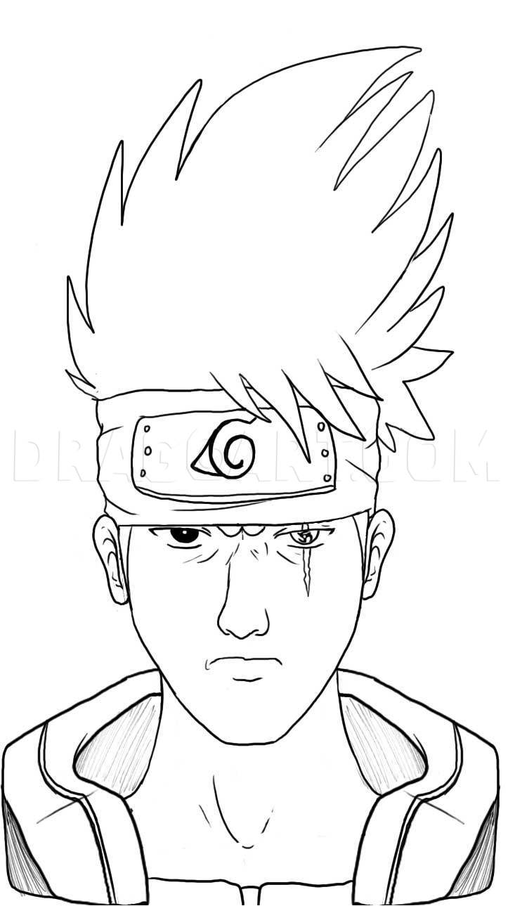 How to draw Kakashi - Easy Naruto drawings for beginners