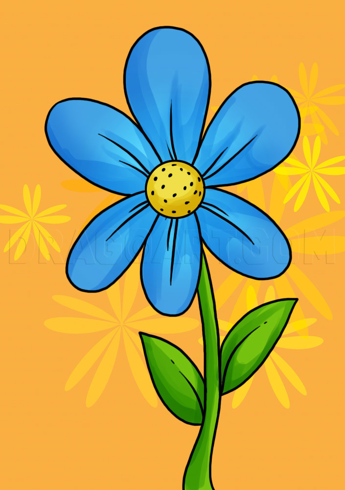 how to draw a flower step by step for beginners