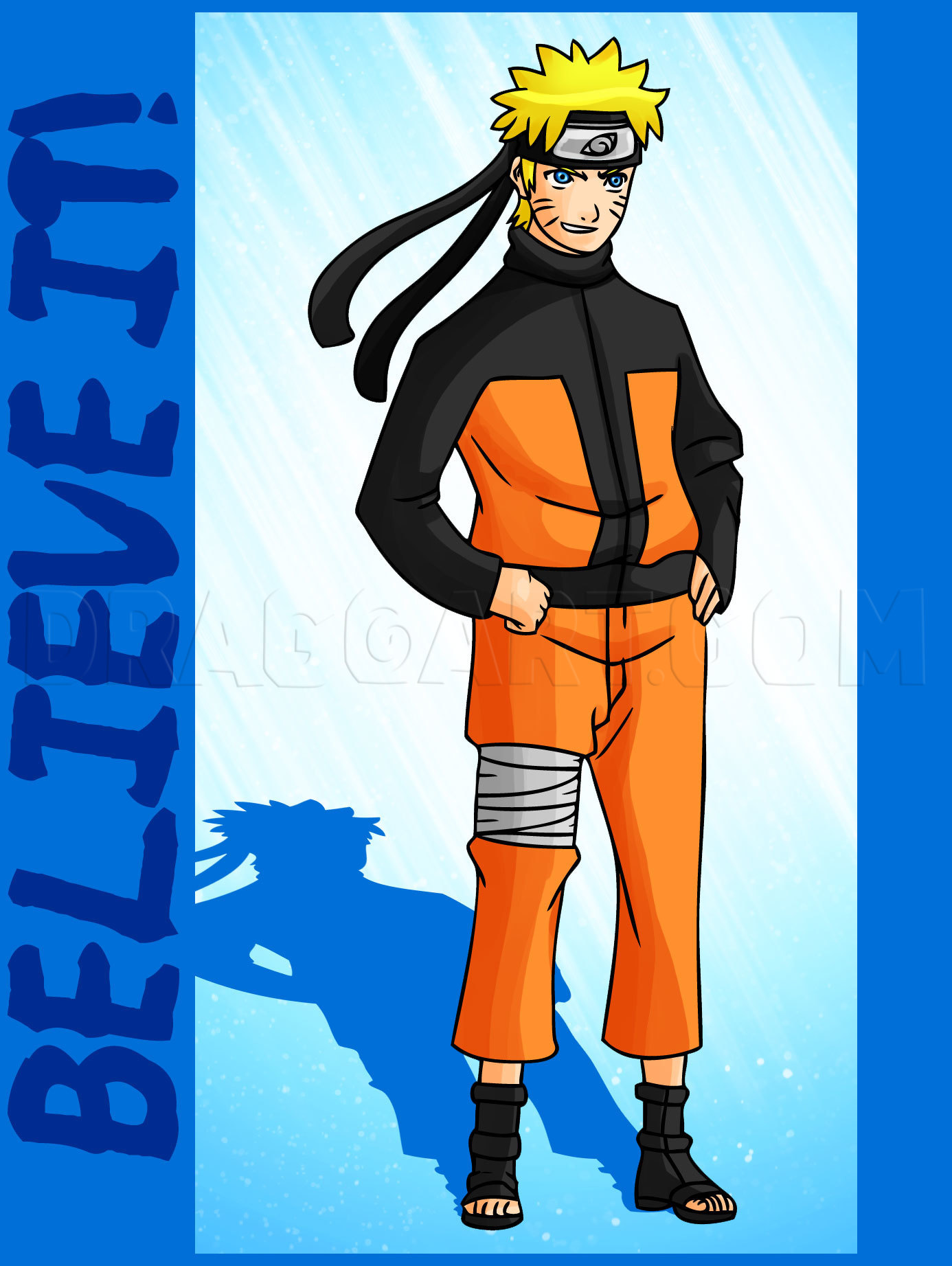 Naruto drawing full body with color