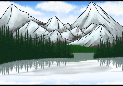 Featured image of post Landscape Mountain Drawing For Kids / They may be green, dry or covered in snow, but each has a beauty of its own.