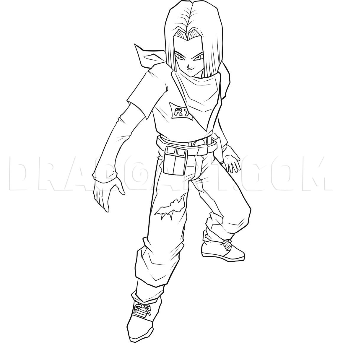 dragon ball z android 17 drawings