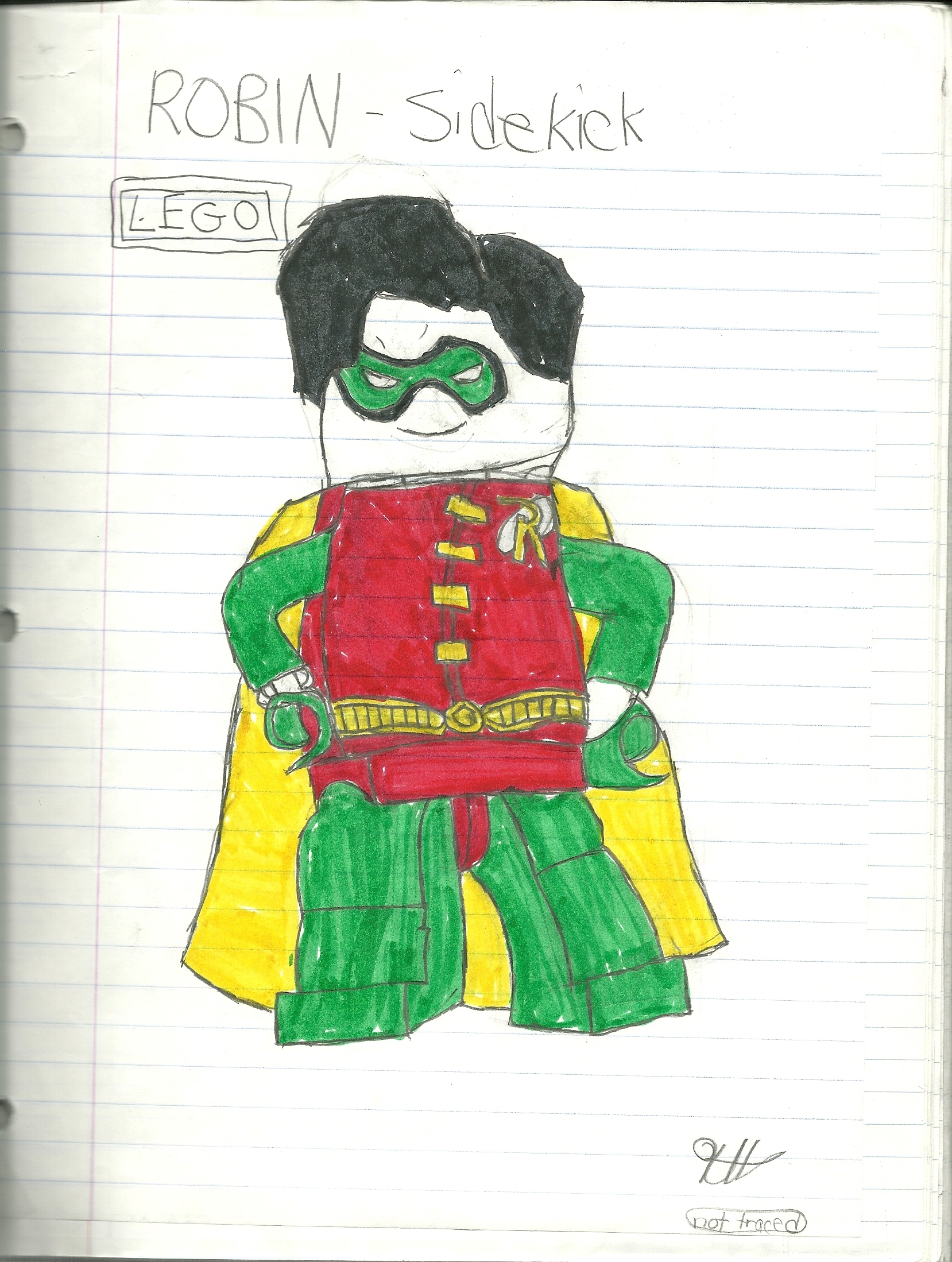 how to draw lego robin