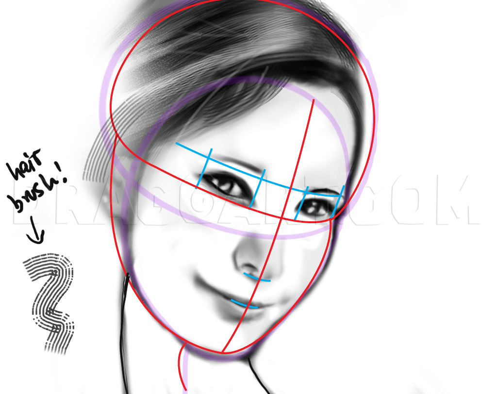 how to draw a human face steps