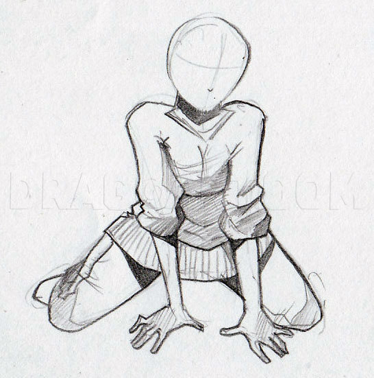 Sitting On Knees Pose Drawing - Ateamanha Wallpaper