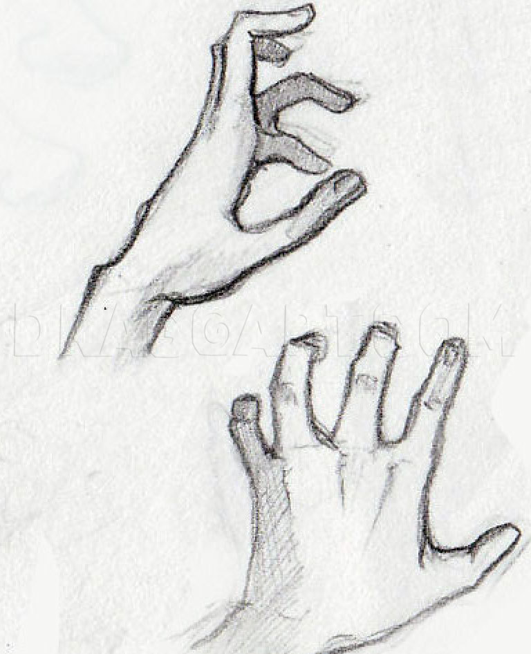 How To Sketch Hands, Step by Step, Drawing Guide, by Dawn - DragoArt