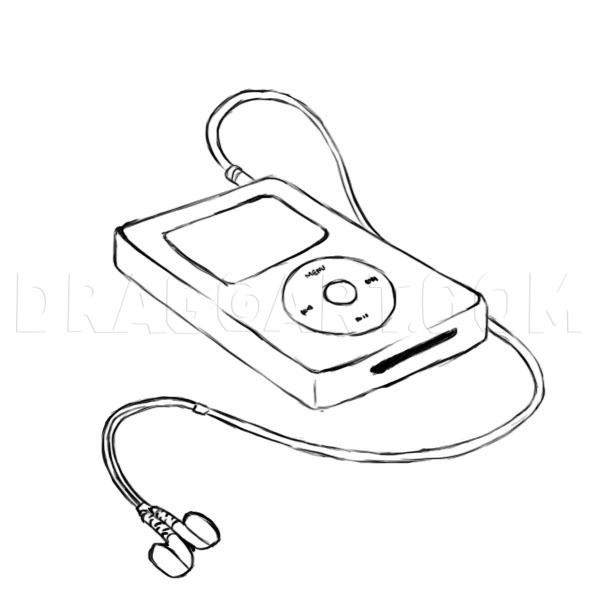 How To Draw An Ipod, Step by Step, Drawing Guide, by PuzzlePieces