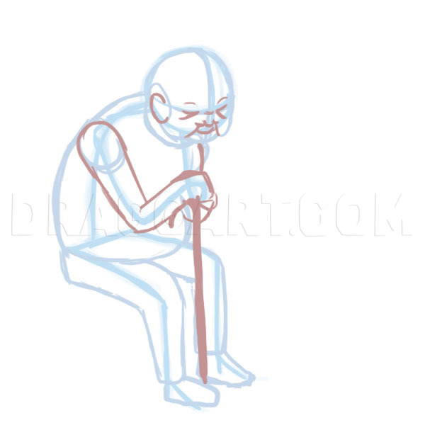 How to Draw an Old Man, Coloring Page, Trace Drawing