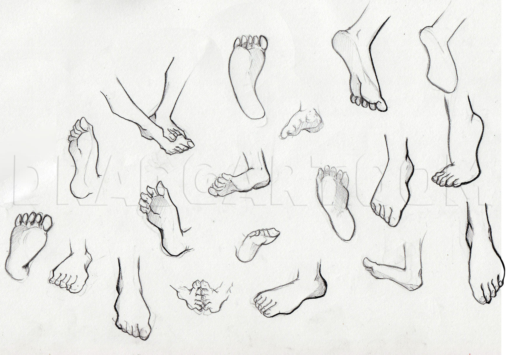 How To Sketch Feet, Step by Step, Drawing Guide, by Dawn - DragoArt