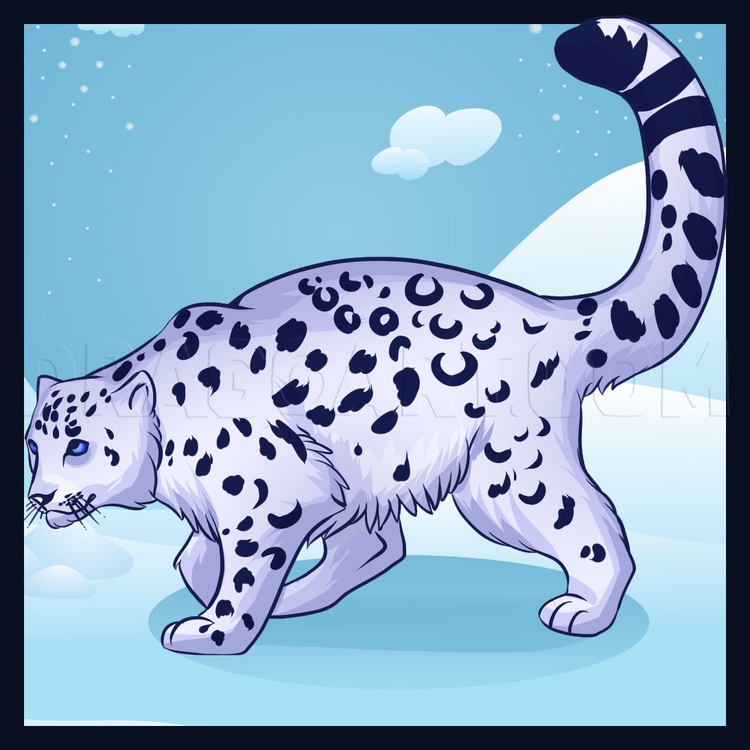 How To Draw A Snow Leopard Easy For Kids - bmp-brouhaha