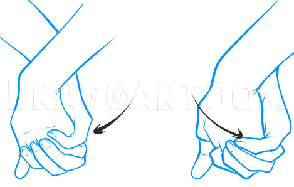 How To Draw Holding Hands Coloring Page Trace Drawing