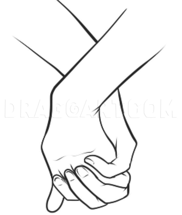 How To Draw Holding Hands, Step by Step, Drawing Guide, by Dawn