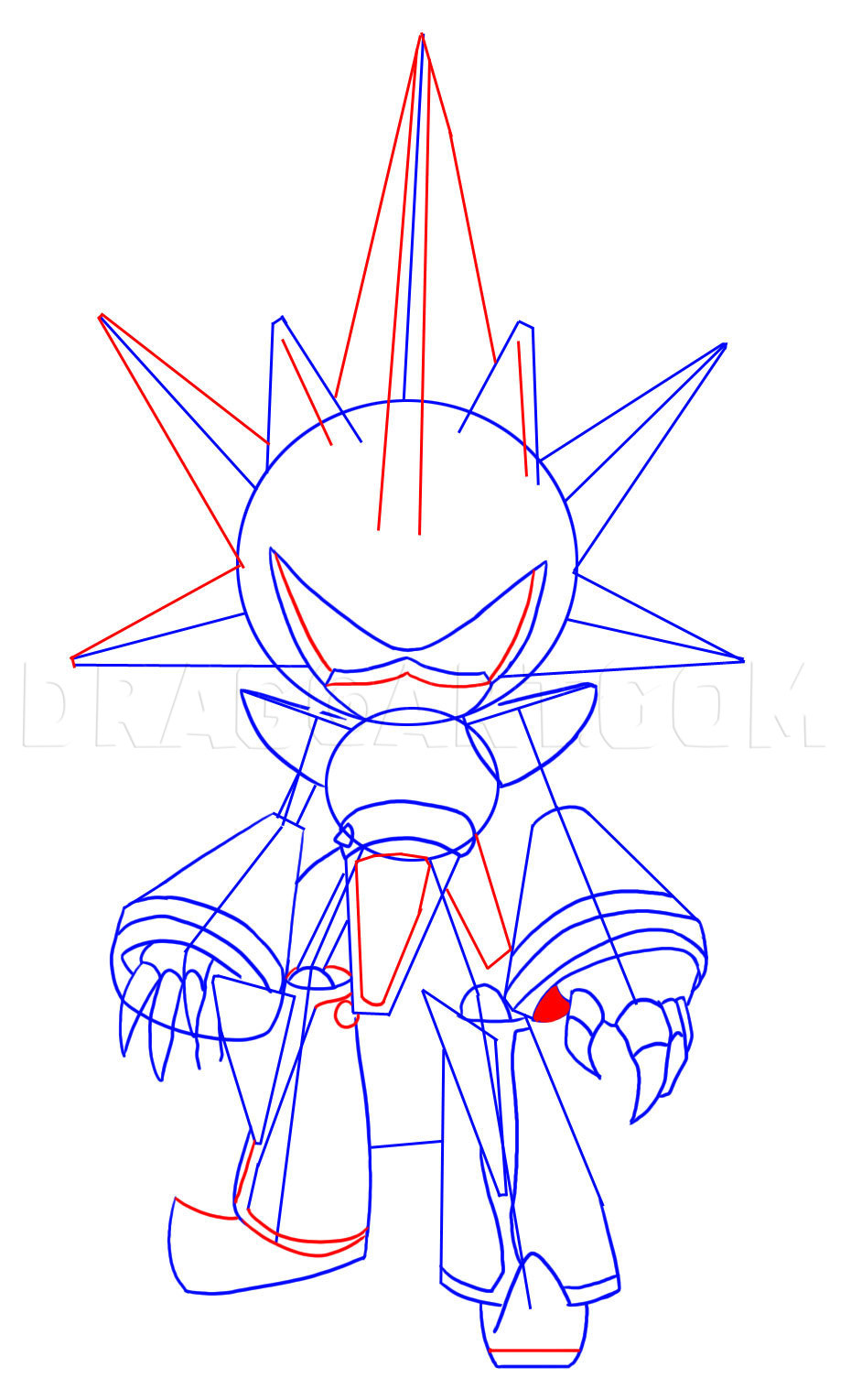 How to draw Neo Metal Sonic  Drawings, Easy drawings, Sonic