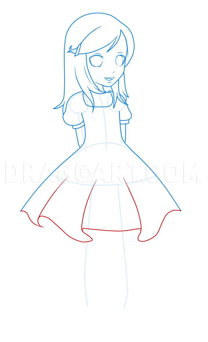 How to draw a girl in a on sale dress